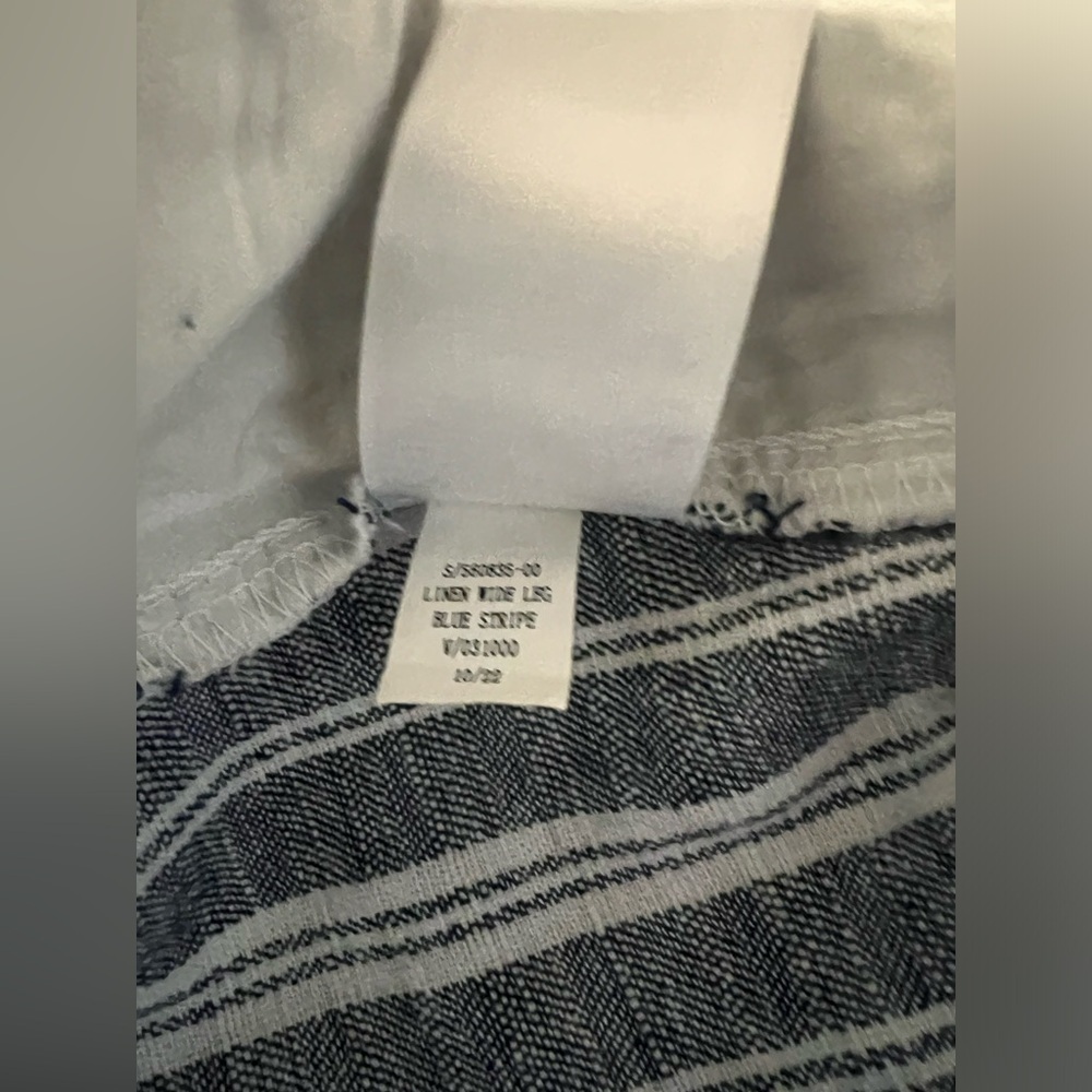 Old Navy Stripe Wide Leg Linen Pants ~ Size 10 ~ Blue - Picture 7 of 8